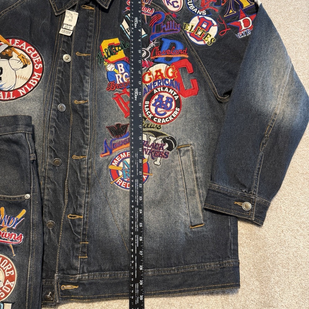 Negro League Baseball Museum NLBM NLBPA MLB Embroidered Denim Jacket Pants Set - Picture 5 of 16